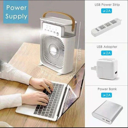 Mini climatiseur portable avec brumisateur intégré et éclairage LED