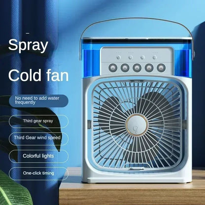 Mini climatiseur portable avec brumisateur intégré et éclairage LED